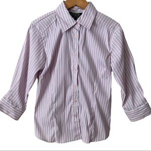 Women’s Pink White Pinstripe Dress Shirt Small